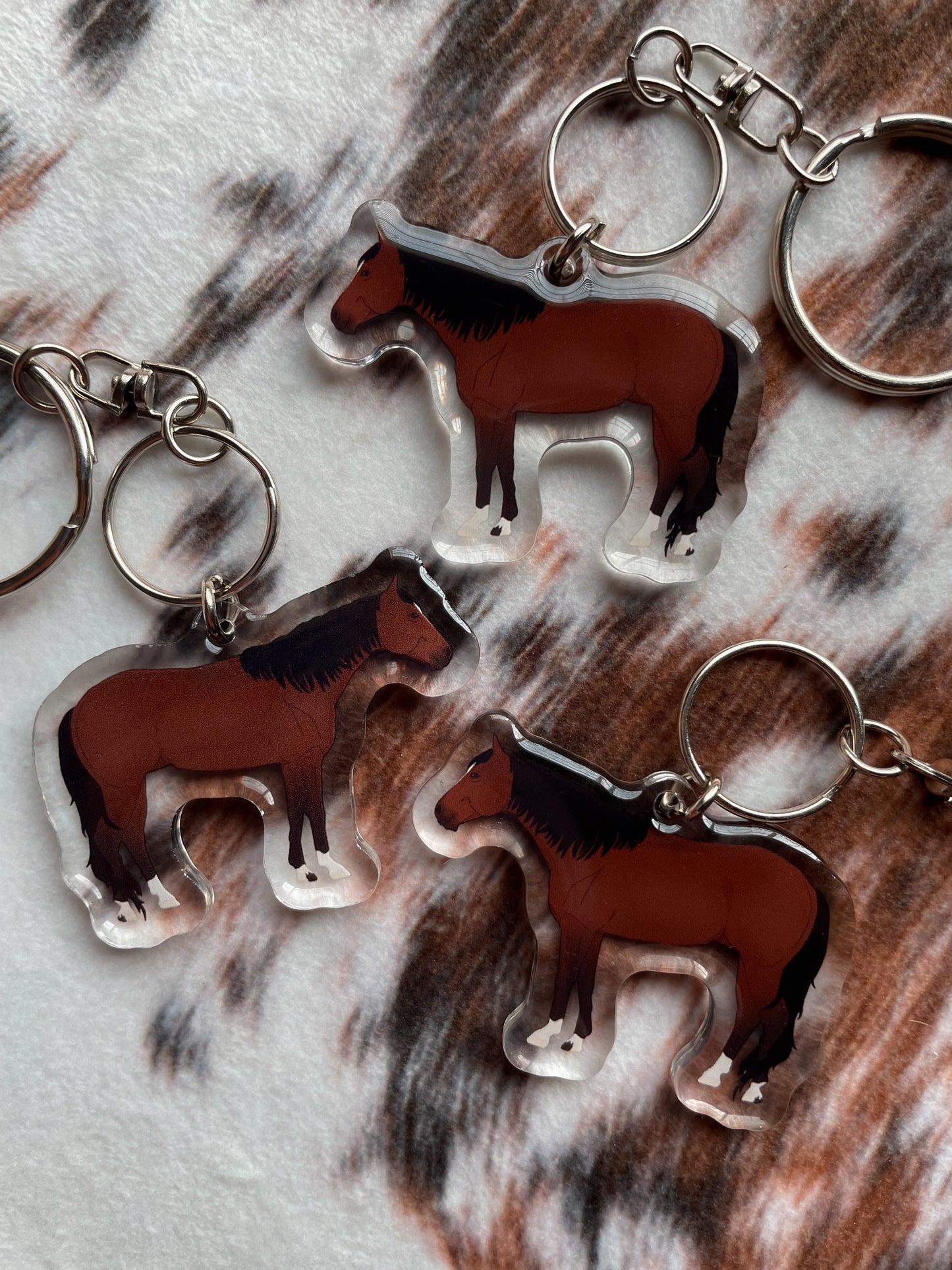 “Bay Quarter Horse” with markings keychain