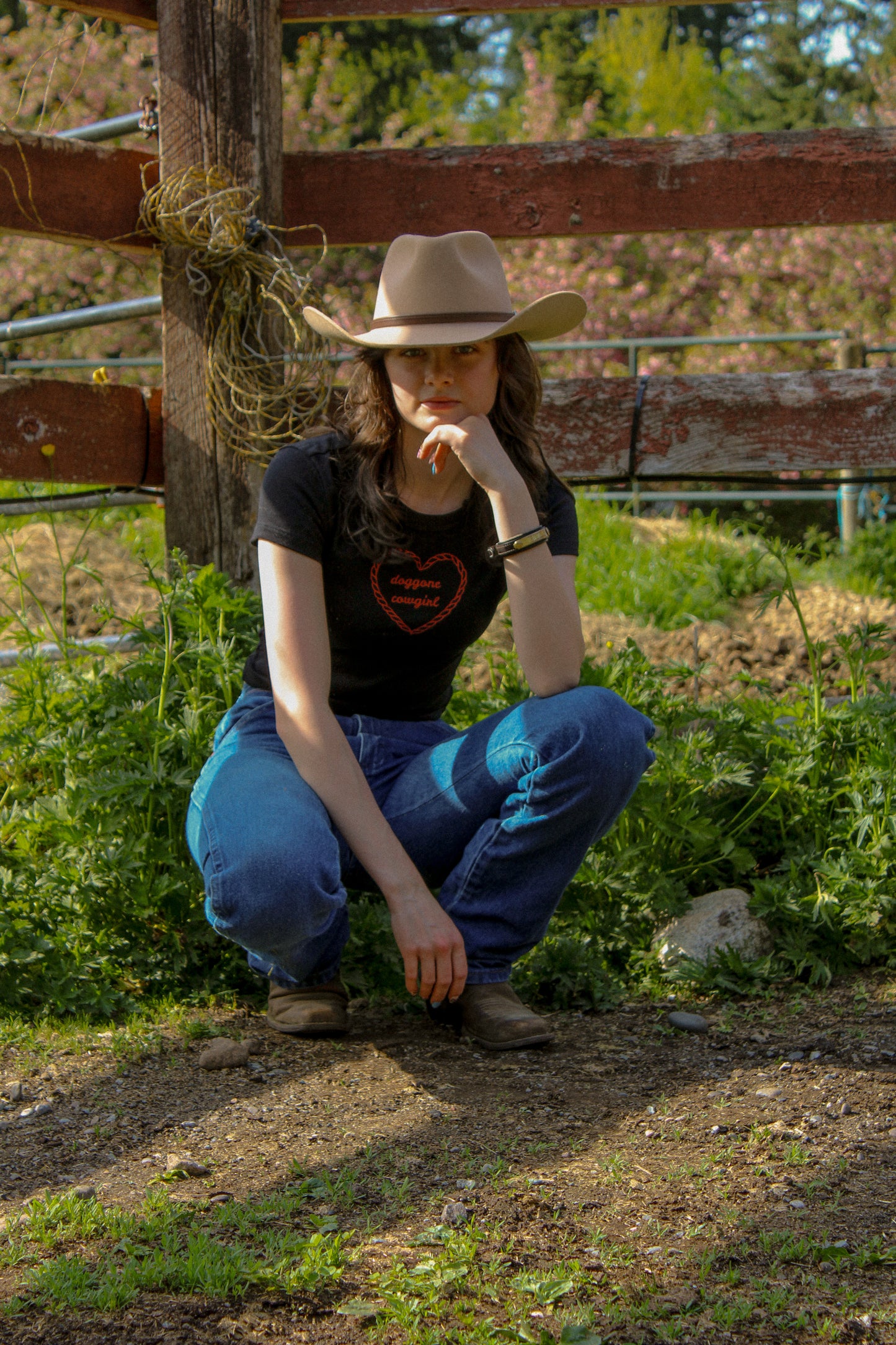 Doggone Cowgirl heart baby tee