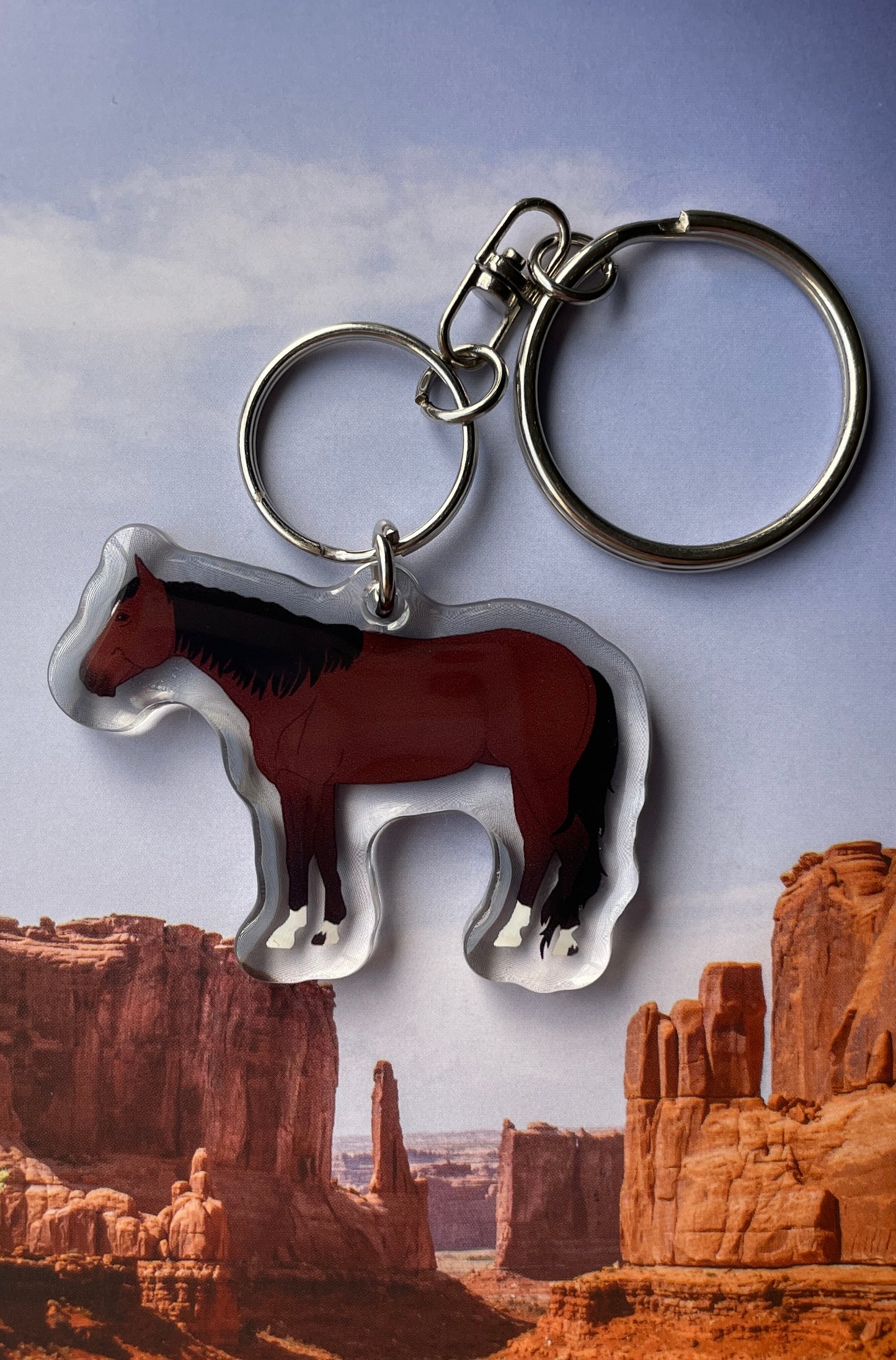 “Bay Quarter Horse” with markings keychain