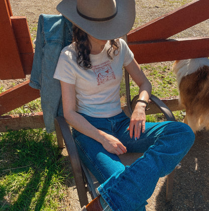 Doggone Cowgirl fence post baby tee