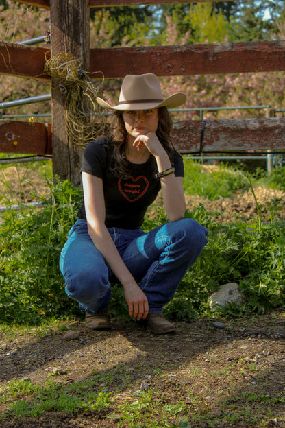 Doggone Cowgirl heart baby tee